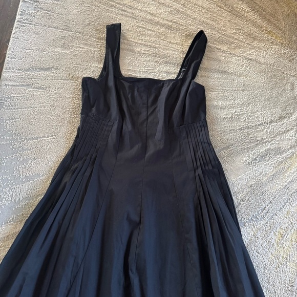 ASOS black long maxi dress square neck pleat waist smocked back 10 - Picture 13 of 16